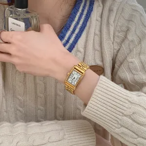 Retro Small Golden Watch Steel Belt Women's Middle Ancient 
