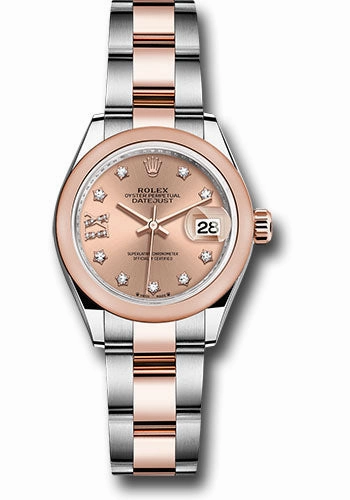 Rolex Everose Rolesor Lady-Datejust Watch - Domed Bezel - Ros Star Diamond Roman 9 Dial - Oyster Bracelet - 279161 rs9dix8do 