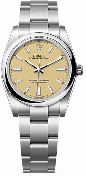 Rolex Oyster Perpetual 34 Beige Dial Oyster Bracelet - 124200 - 2025 
