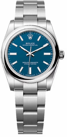 Rolex Oyster Perpetual 34 Blue Dial Oyster Bracelet - 124200 - 2025 