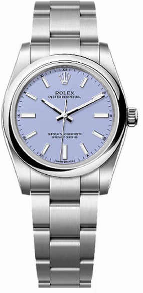 Rolex Oyster Perpetual 34 Lavender Dial Oyster Bracelet - 124200 - 2025 