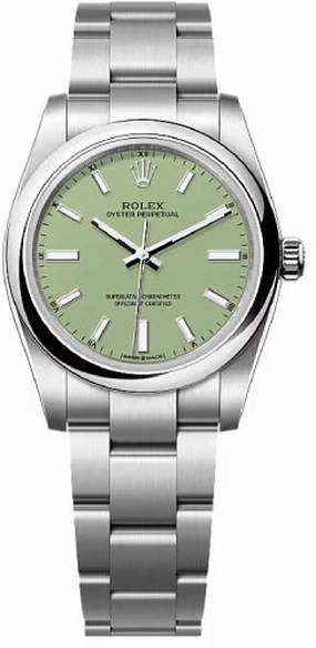 Rolex Oyster Perpetual 34 Pistachio Green Dial Oyster Bracelet - 124200 - 2025 