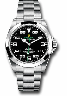 Rolex Oystersteel Air-King Watch - Smooth Bezel - Black Arabic Dial - Oyster Bracelet - 126900 bk 