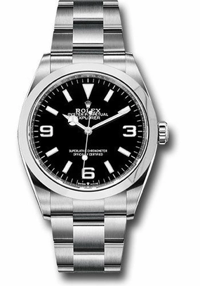 Rolex Stainless Steel Oyster Perpetual Explorer - Black Dial - Oyster Bracelet - 2021 Release - 124270 