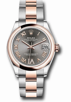 Rolex Steel and Everose Gold Datejust 31 Watch - Domed Bezel - Mother-Of-Pearl Diamond Dial - Oyster Bracelet 278241 dkrhdr6o 