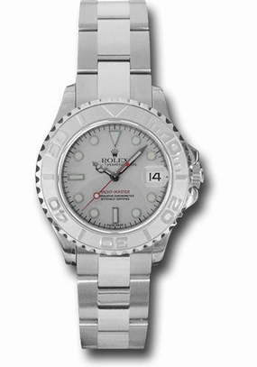 Rolex Steel and Platinum Lady Yacht-Master 29 Watch - Platinum Dial - 169622 