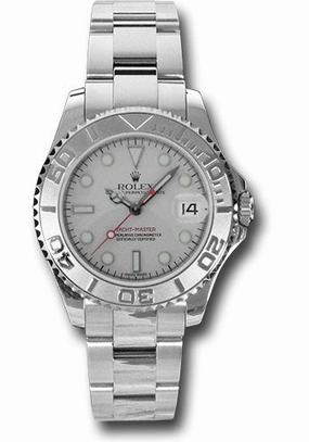 Rolex Steel and Platinum Yacht-Master 35 Watch - Platinum Dial - 168622 