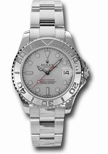 Rolex Steel and Platinum Yacht-Master 35 Watch - Platinum Dial - 168622 