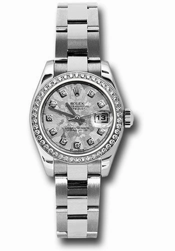Rolex Steel and White Gold Lady Datejust 26 Watch - 46 Diamond Bezel - White Gold Crystal Diamond Dial - Oyster Bracelet - 179384 gcdo 