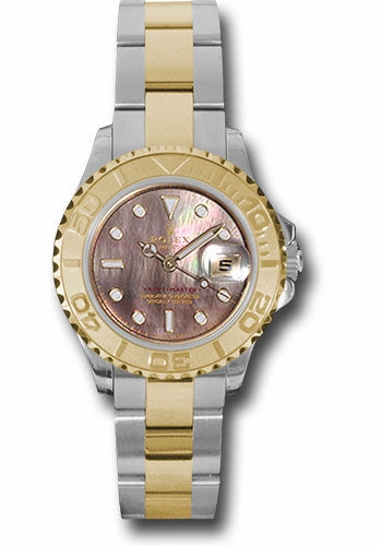 Rolex Steel and Yellow Gold Lady Yacht-Master 29 Watch - Black Mother-Of-Pearl Dial - 169623 dkm 