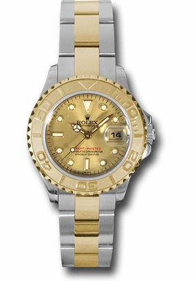 Rolex Steel and Yellow Gold Lady Yacht-Master 29 Watch - Champagne Dial - 169623 ch 