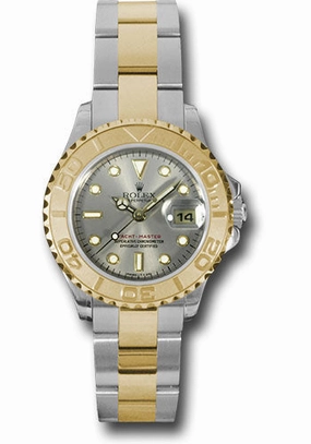 Rolex Steel and Yellow Gold Lady Yacht-Master 29 Watch - Grey Dial - 169623 g 