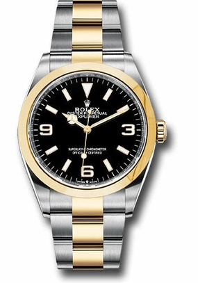 Rolex Steel and Yellow Gold Oyster Perpetual Explorer - Black Dial - Oyster Bracelet - 2021 Release - 124273 
