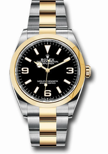 Rolex Steel and Yellow Gold Oyster Perpetual Explorer - Black Dial - Oyster Bracelet - 2021 Release - 124273 