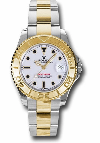 Rolex Steel and Yellow Gold Yacht-Master 35 Watch - White Dial - 168623 w 