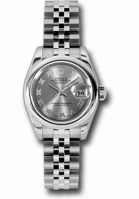 Rolex Steel Lady-Datejust 26 Watch - Domed Bezel - Rhodium Roman Dial - Jubilee Bracelet - 179160 rrj 