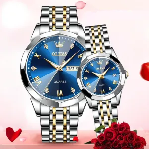 Roman Scale Double Calendar Quartz Watch Waterproof 