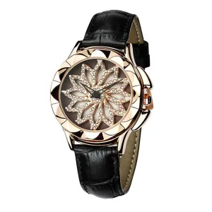 Rose Gold Disc Waterproof Ladies Watch 