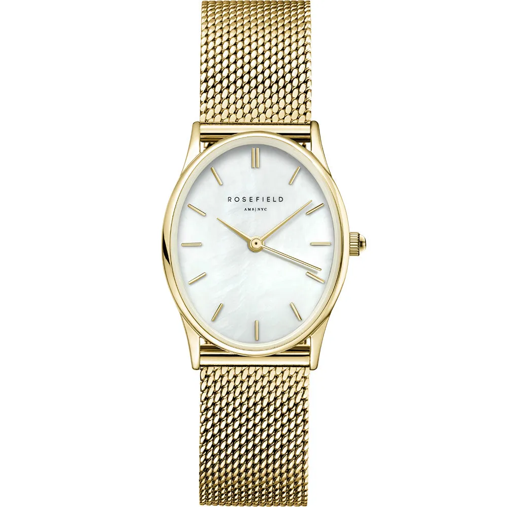 Rosefield OWGMG-OV10 The Oval Mother of Pearl Gold Ladies Watch 