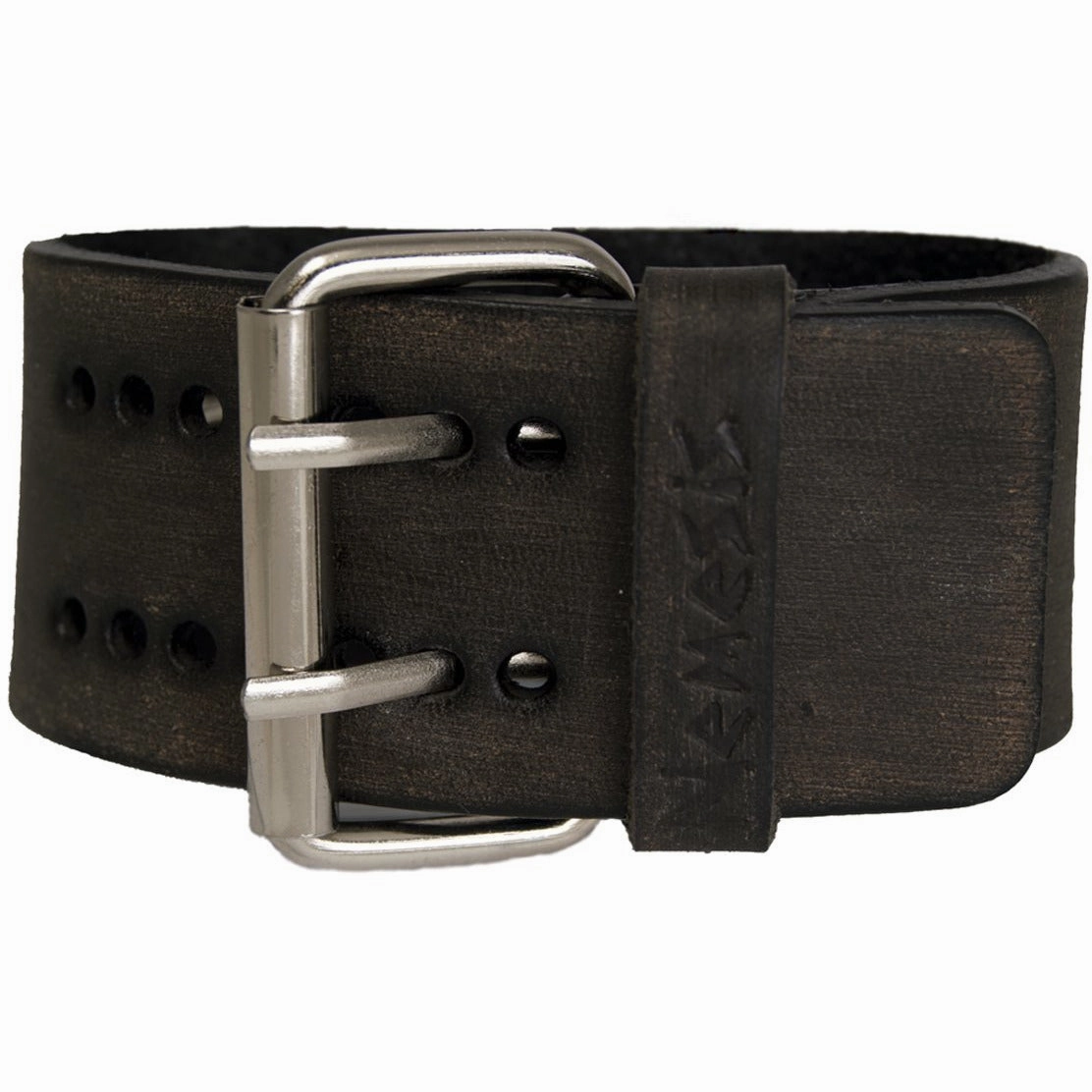 Sapphire Crystal Small Seconds Black Watch with Distressed Black Leather Cuff