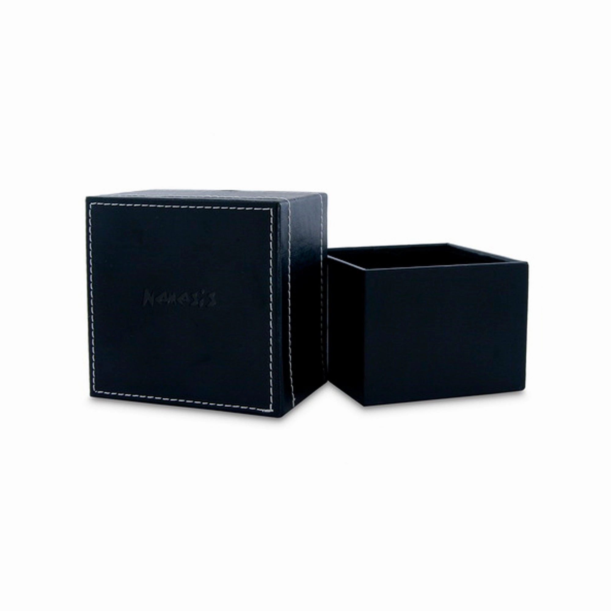 Sapphire Crystal Small Seconds Black Watch with Distressed Black Leather Cuff
