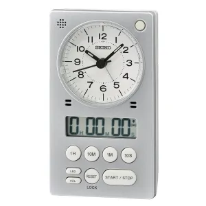 Seiko QHE190-S Stopwatch Table Clock 