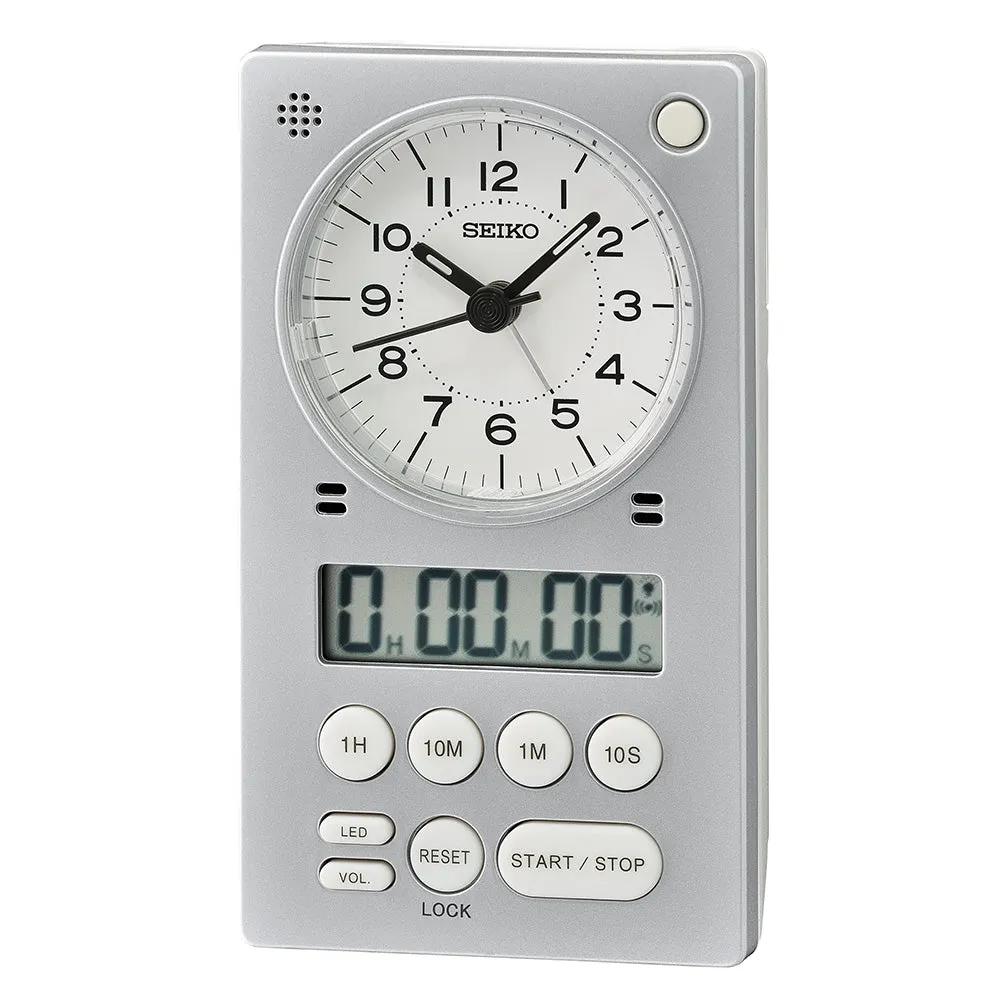 Seiko QHE190-S Stopwatch Table Clock 