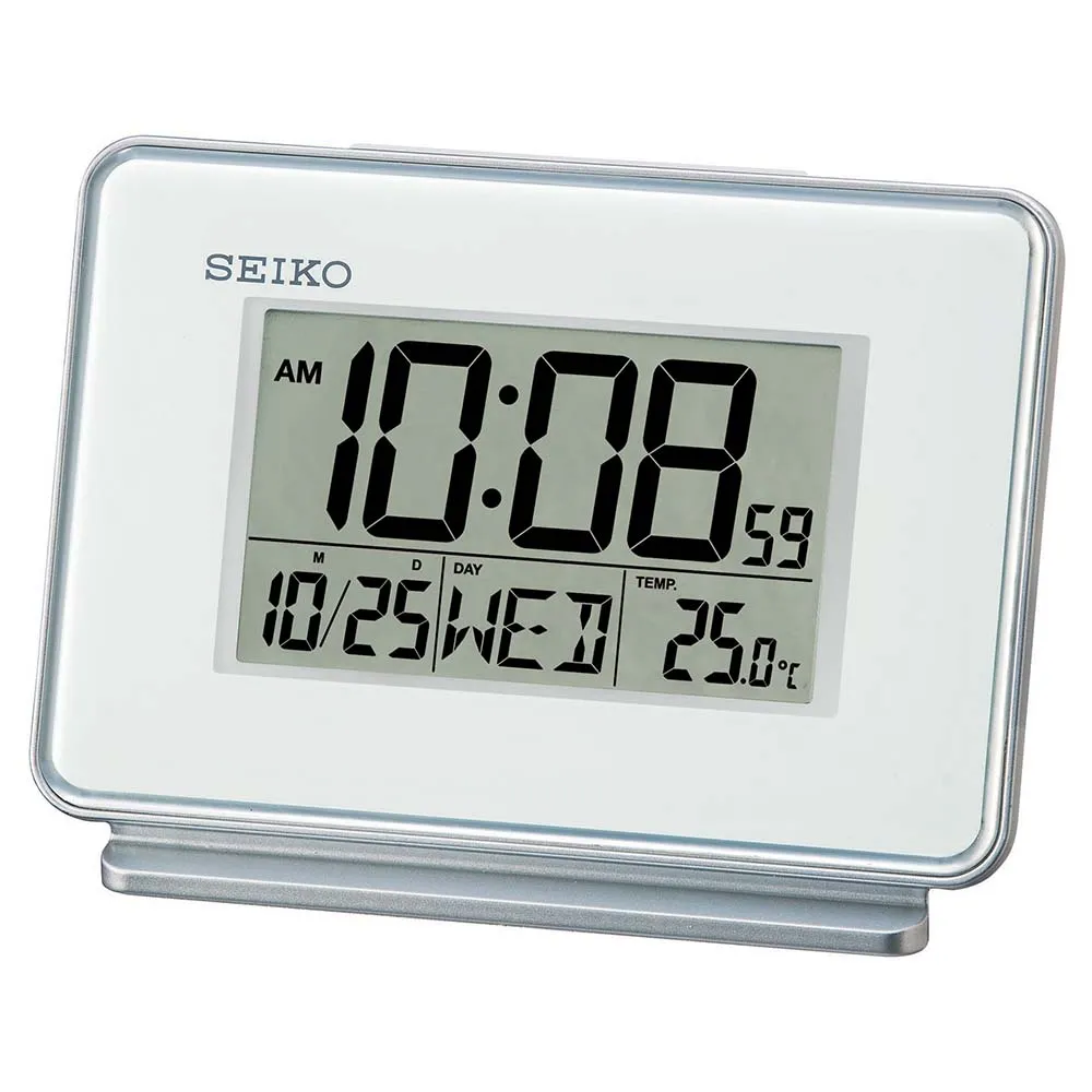 Seiko QHL068-W White Digital Dual Alarm Clock 