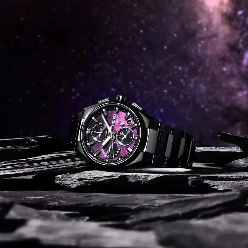 Seiko Astron GPS Solar 5X Dual Time Chronograph Yozakura  Cherry Blossom by night  Limited Edition