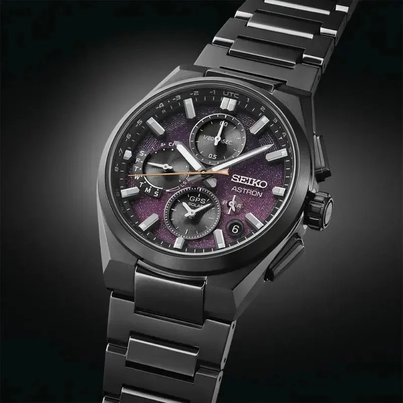 Seiko Astron GPS Solar 5X Dual Time Chronograph Yozakura  Cherry Blossom by night  Limited Edition