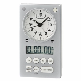 Seiko QHE190-S Stopwatch Table Clock 