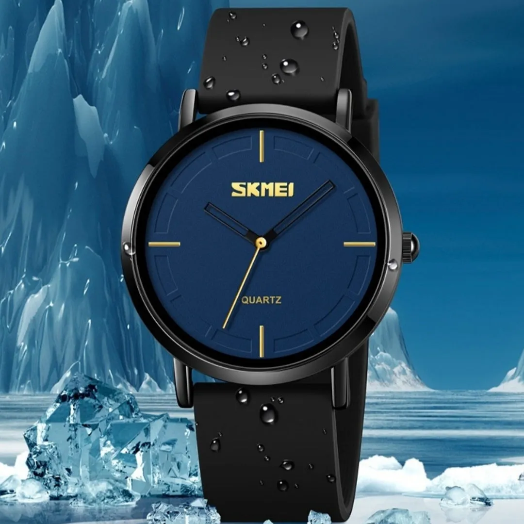 Silicone Strap Round Quartz Watch 