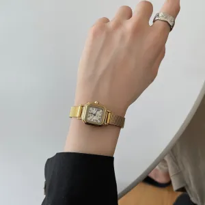 Small Square Retro Small Sugar Cube Steel Watch Women 