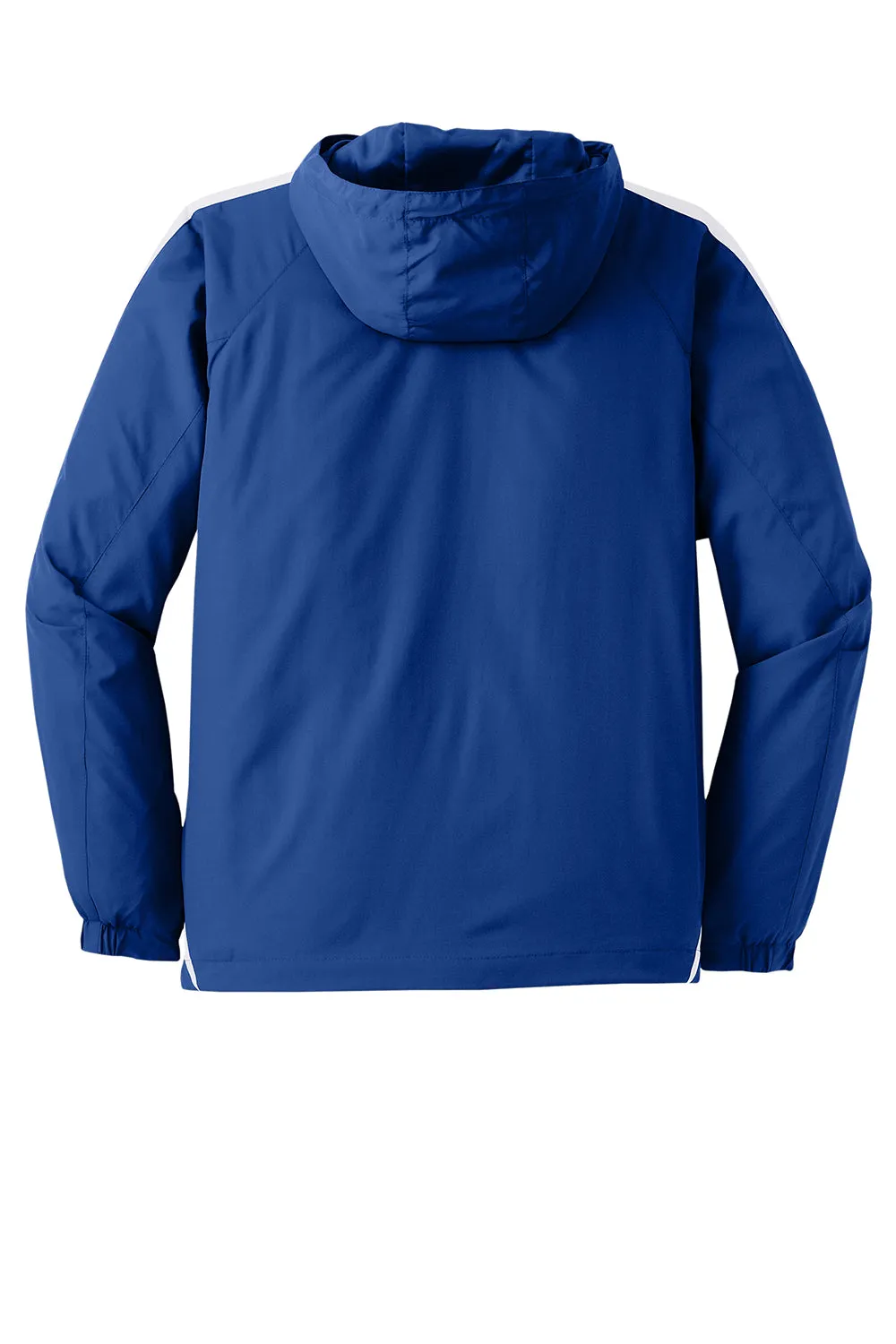 Sport-Tek Mens 1/4 Zip Hooded Jacket - True Royal Blue/White
