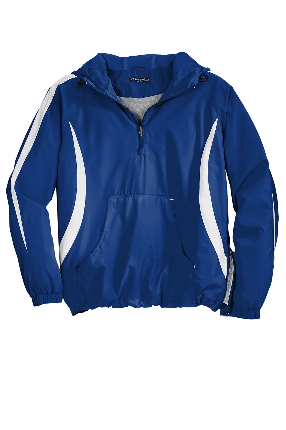 Sport-Tek Mens 1/4 Zip Hooded Jacket - True Royal Blue/White
