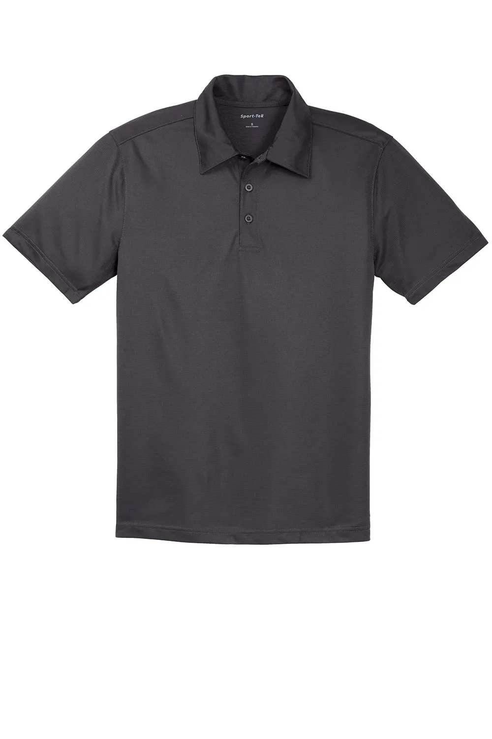 Sport-Tek Mens Active Mesh Moisture Wicking Short Sleeve Polo Shirt - Iron Grey Clothing Sport-Tek