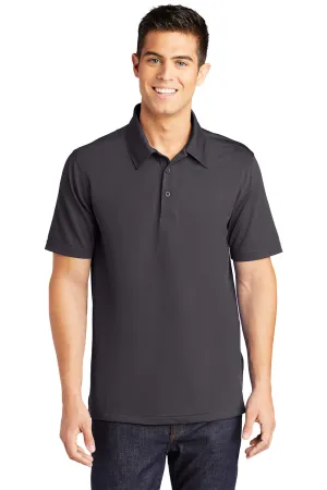 Sport-Tek Mens Active Mesh Moisture Wicking Short Sleeve Polo Shirt - Iron Grey Clothing Sport-Tek