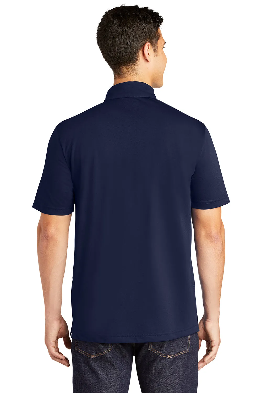 Sport-Tek Mens Active Mesh Moisture Wicking Short Sleeve Polo Shirt - True Navy Blue Clothing Sport-Tek