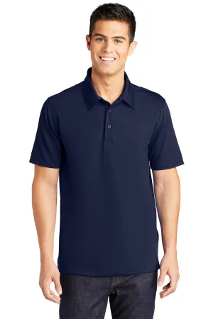 Sport-Tek Mens Active Mesh Moisture Wicking Short Sleeve Polo Shirt - True Navy Blue Clothing Sport-Tek