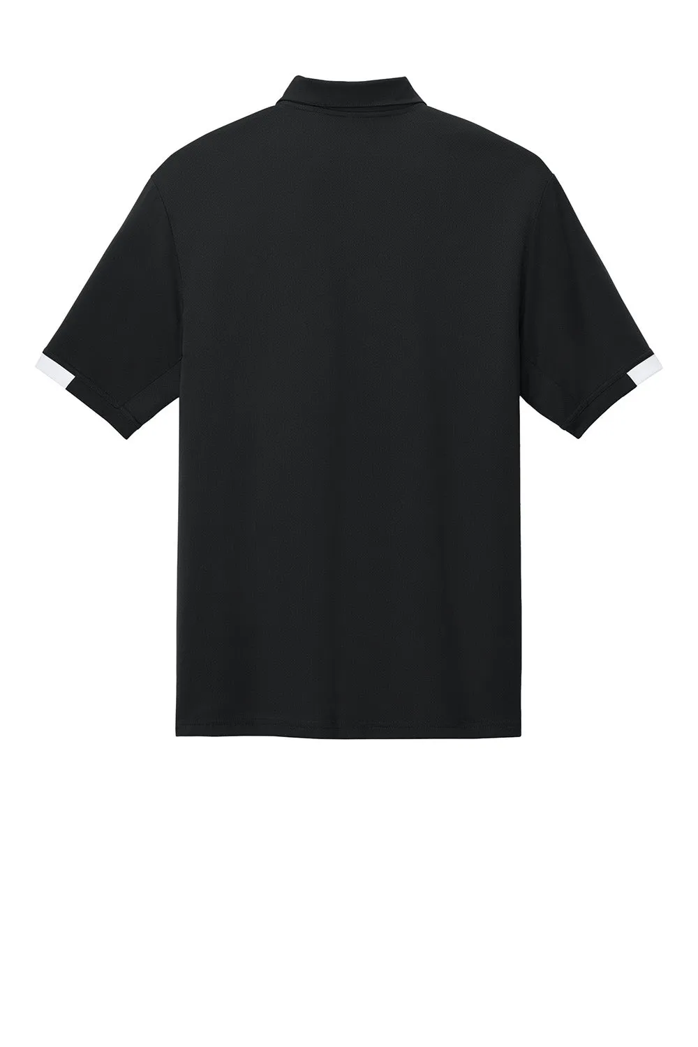 Sport-Tek Mens Club Colorblock Moisture Wicking Short Sleeve Polo Shirt - Black/White Clothing Sport-Tek