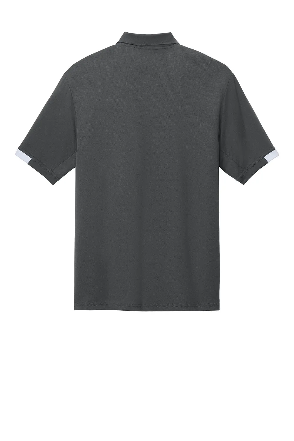 Sport-Tek Mens Club Colorblock Moisture Wicking Short Sleeve Polo Shirt - Iron Grey/White Clothing Sport-Tek