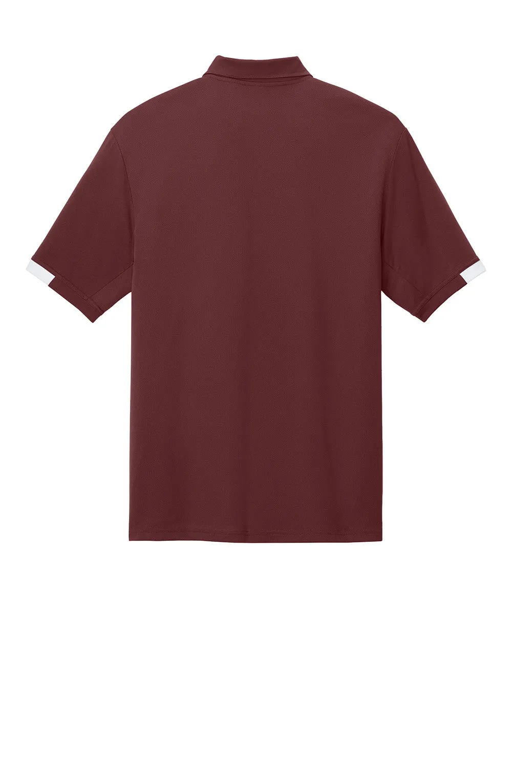 Sport-Tek Mens Club Colorblock Moisture Wicking Short Sleeve Polo Shirt - Maroon/White Clothing Sport-Tek