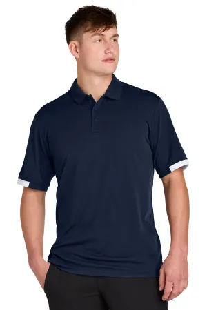 Sport-Tek Mens Club Colorblock Moisture Wicking Short Sleeve Polo Shirt - True Navy Blue/White Clothing Sport-Tek