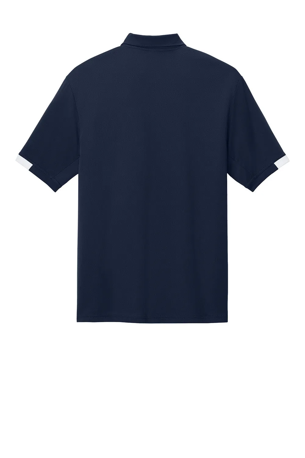Sport-Tek Mens Club Colorblock Moisture Wicking Short Sleeve Polo Shirt - True Navy Blue/White Clothing Sport-Tek