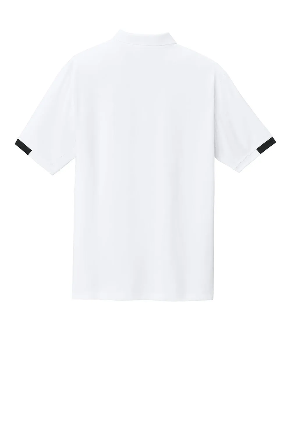 Sport-Tek Mens Club Colorblock Moisture Wicking Short Sleeve Polo Shirt - White/Black Clothing Sport-Tek