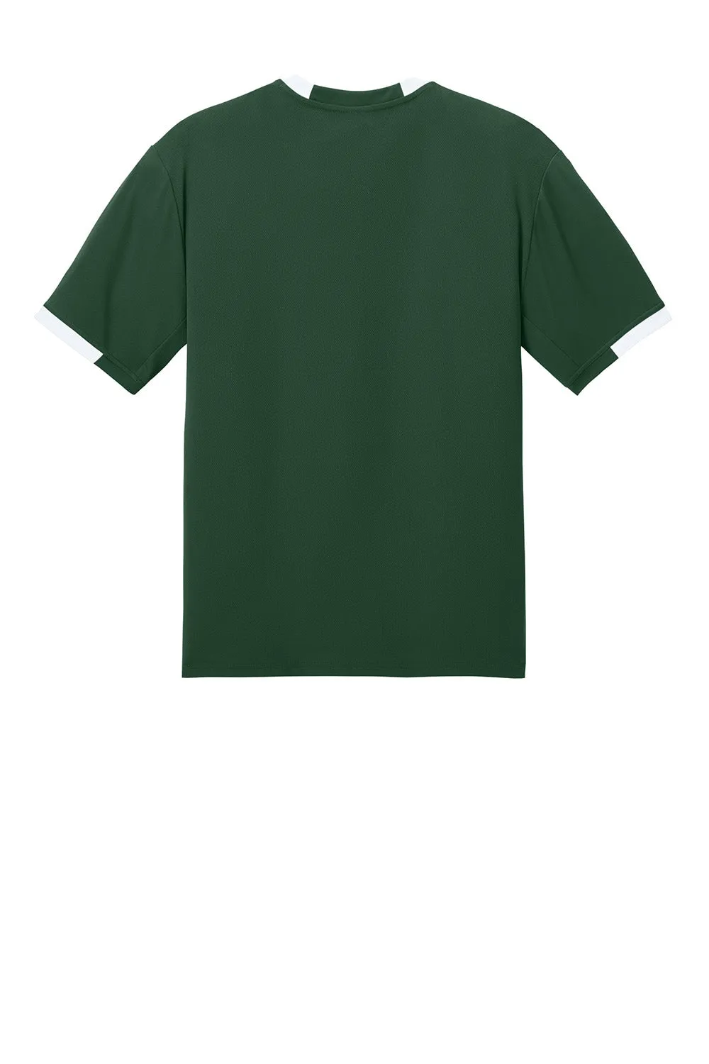 Sport-Tek Mens Club Moisture Wicking Short Sleeve Crewneck T-Shirt - Forest Green/White Clothing Sport-Tek