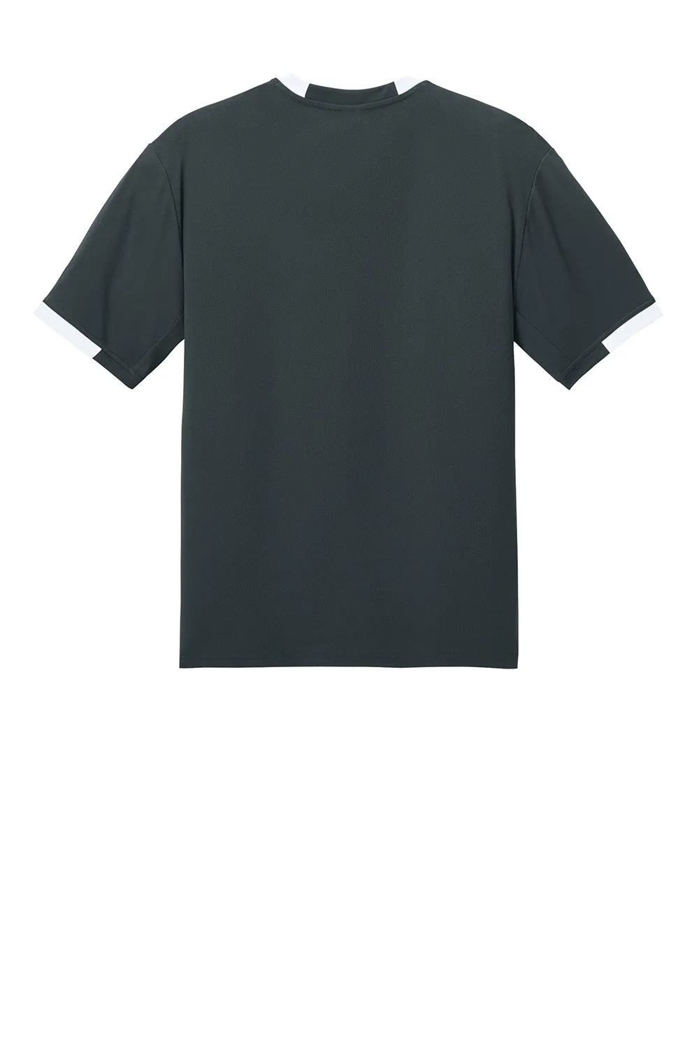 Sport-Tek Mens Club Moisture Wicking Short Sleeve Crewneck T-Shirt - Iron Grey/White Clothing Sport-Tek