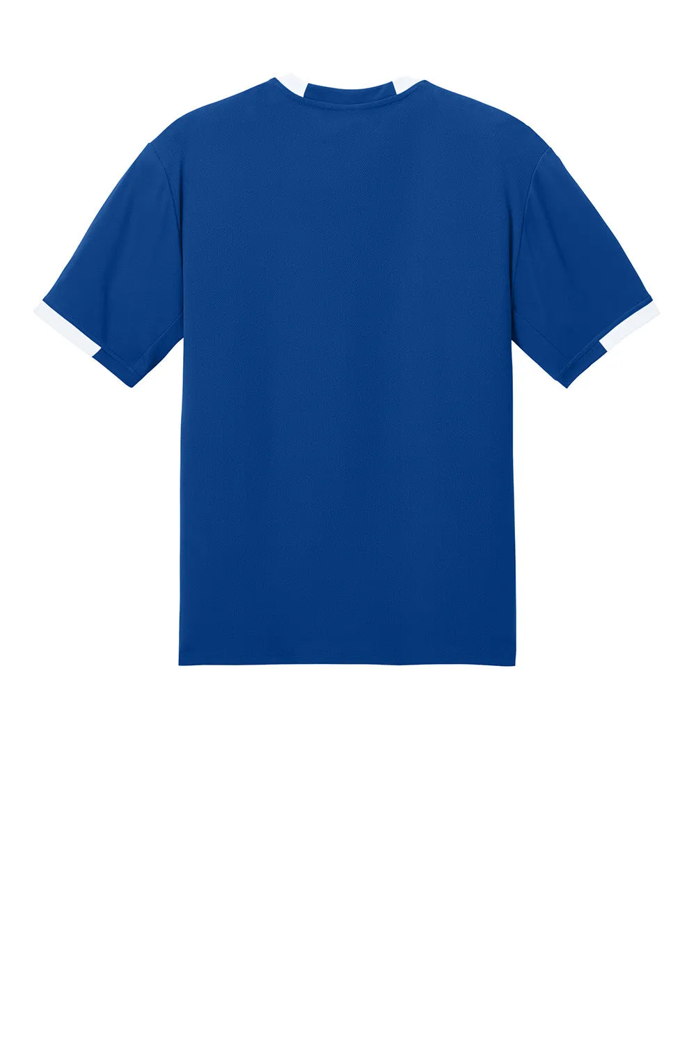 Sport-Tek Mens Club Moisture Wicking Short Sleeve Crewneck T-Shirt - True Royal Blue/White Clothing Sport-Tek