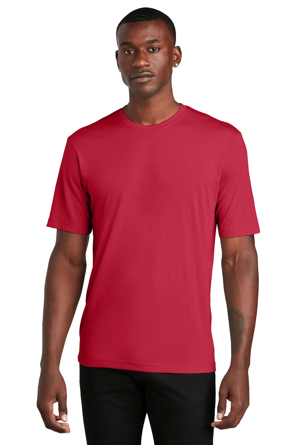 Sport-Tek Mens Competitor Moisture Wicking Short Sleeve Crewneck T-Shirt - Deep Red Clothing Sport-Tek