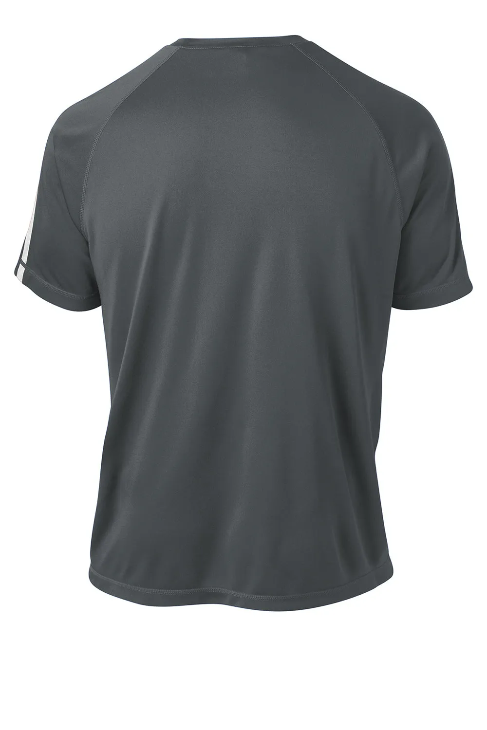 Sport-Tek Mens Competitor Moisture Wicking Short Sleeve Crewneck T-Shirt - Iron Grey/White Clothing Sport-Tek